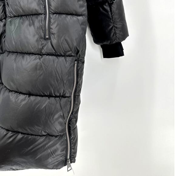 BCBGMAXAZRIA Black Long Puffer Coat Size M - Picture 7 of 10